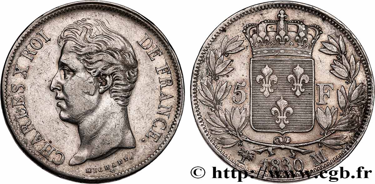 5 francs Charles X, 2e type 1830 Marseille F.311/49 TTB 