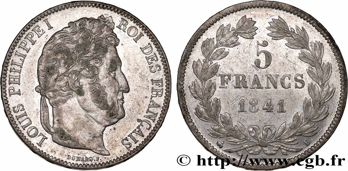 5 francs IIe type Domard 1841 Rouen F.324/91 AU 