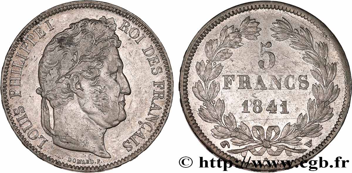 5 francs IIe type Domard 1841 Lille F.324/94 XF 