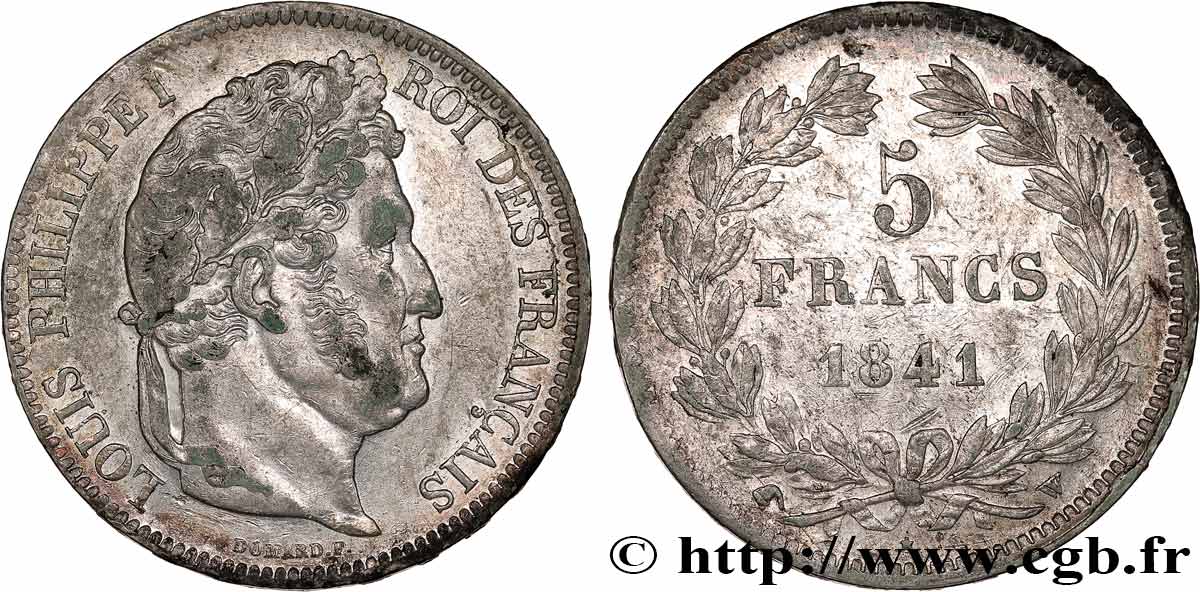 5 francs IIe type Domard 1841 Lille F.324/94 XF 
