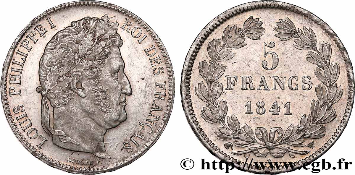 5 francs IIe type Domard 1841 Lille F.324/94 TTB+ 