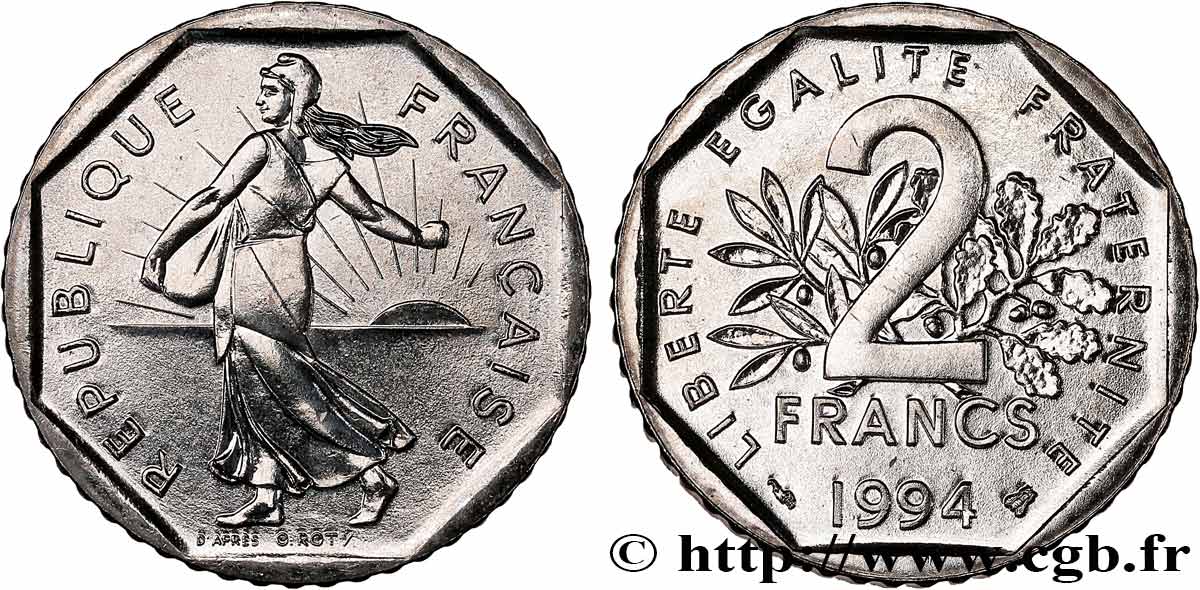 2 francs Semeuse, nickel 1994 Pessac F.272/22 MS64 