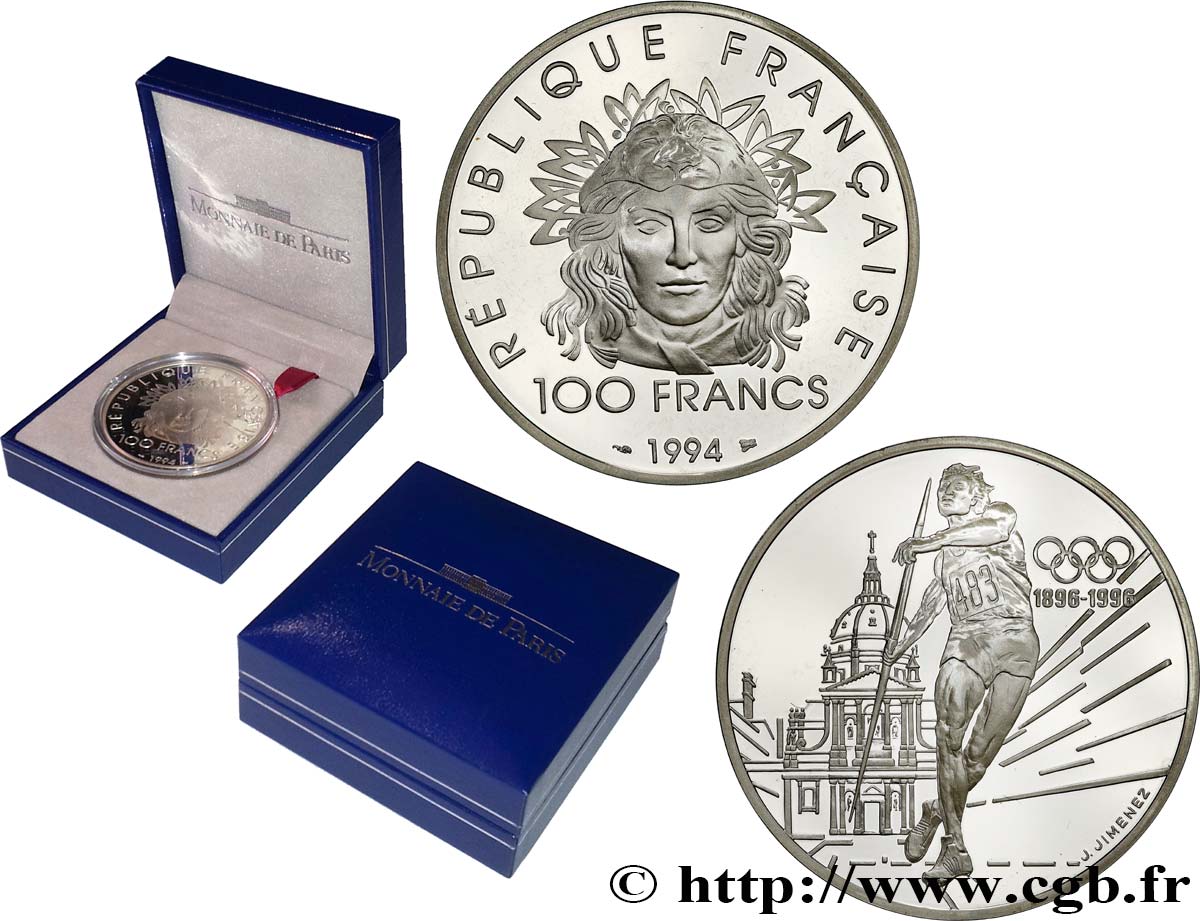 Belle Épreuve 100 francs - Le Lanceur de Javelot - Différent Abeille 1994 Paris F5.1640 1 ST 