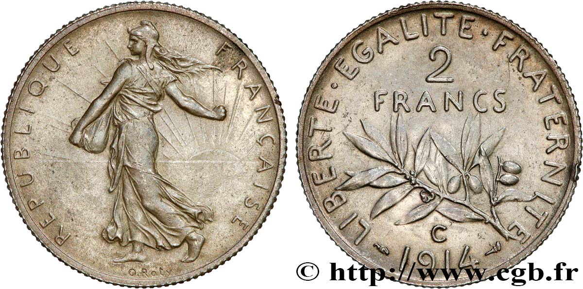 2 francs Semeuse 1914 Castelsarrasin F.266/16 EBC 
