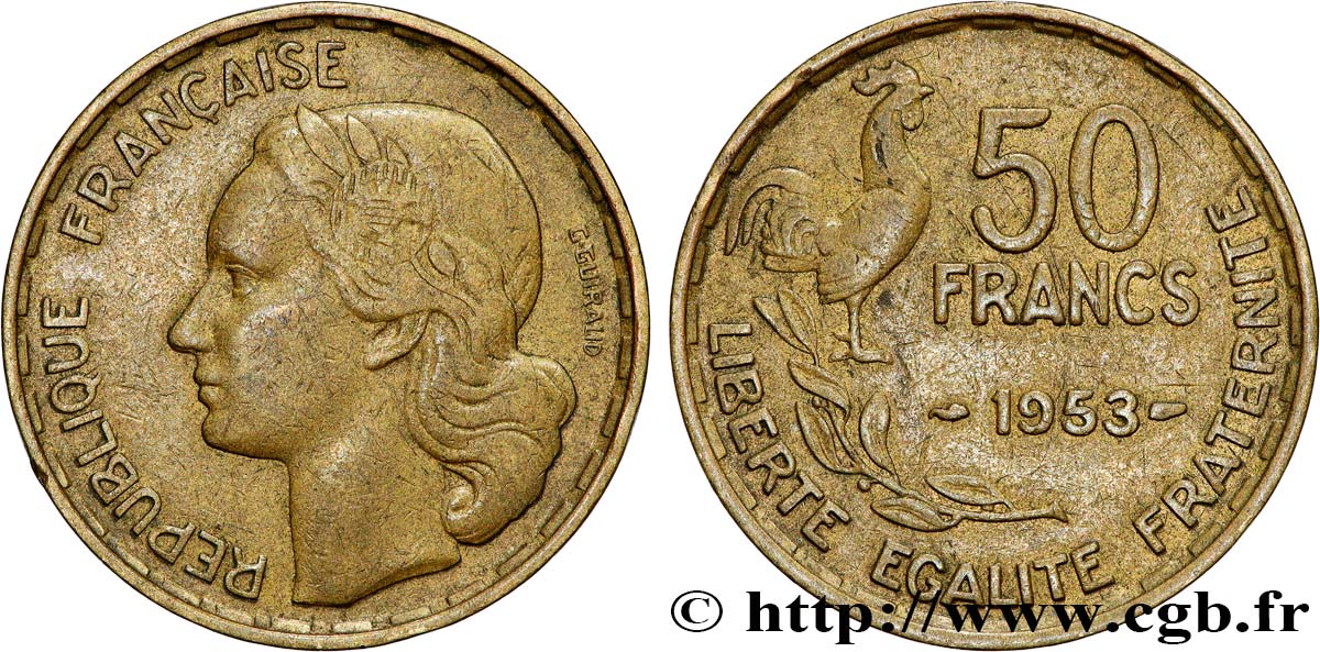 50 francs Guiraud 1953  F.425/10 TTB45 