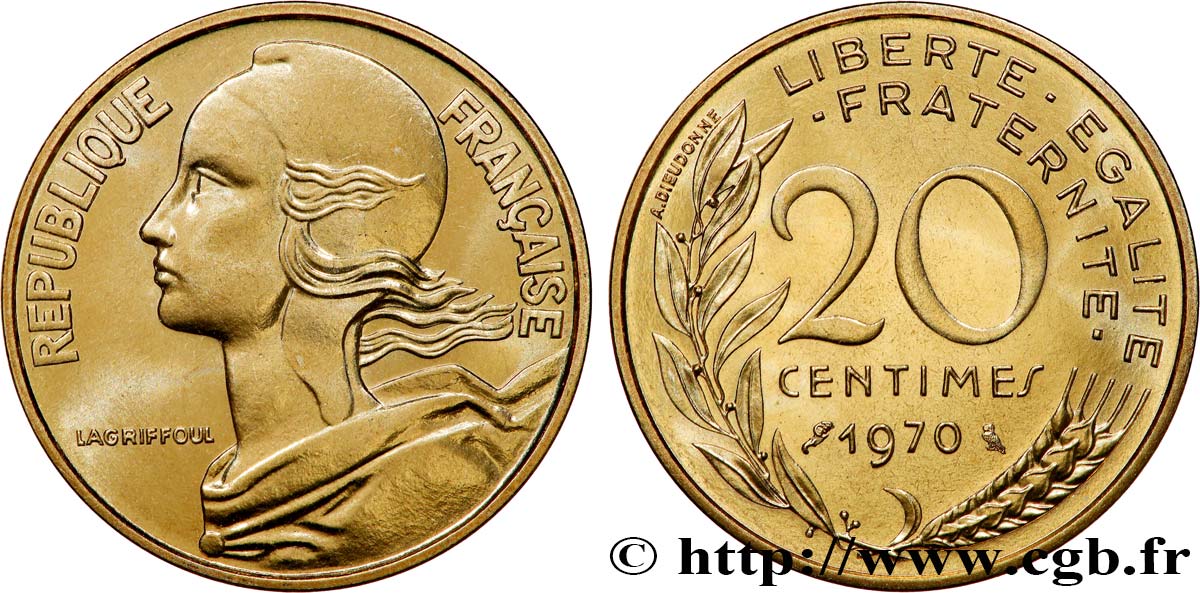20 centimes Marianne 1970 Paris F.156/10 FDC 