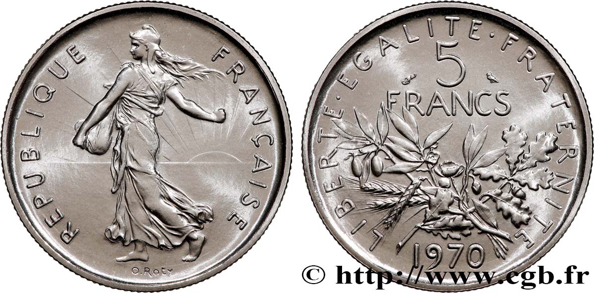 5 francs Semeuse, nickel 1970 Paris F.341/2 FDC 