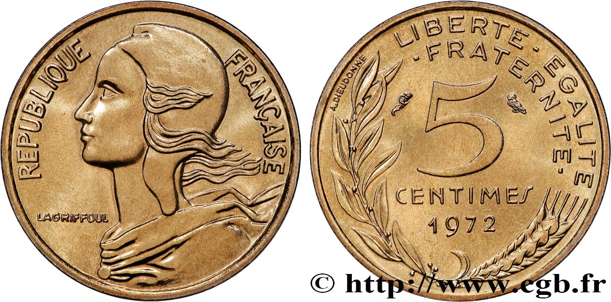 5 centimes Marianne 1972 Paris F.125/8 MS 