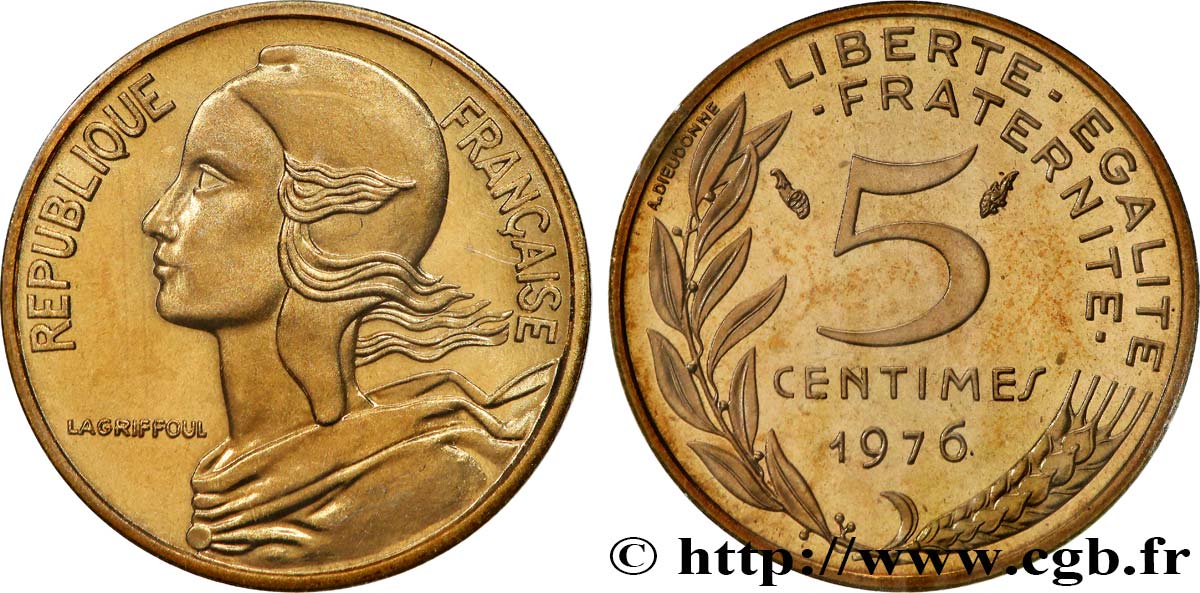 5 centimes Marianne 1976 Pessac F.125/12 MS 
