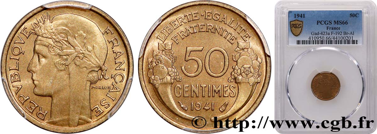 50 centimes Morlon 1941  F.192/18 MS66 PCGS