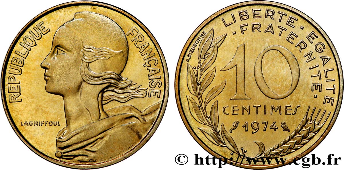 10 centimes Marianne 1974 Pessac F.144/14 MS 