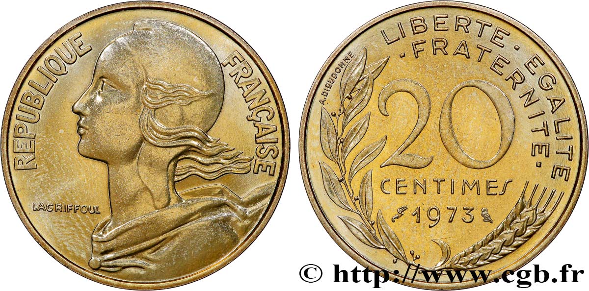 20 centimes Marianne 1973 Pessac F.156/13 MS 