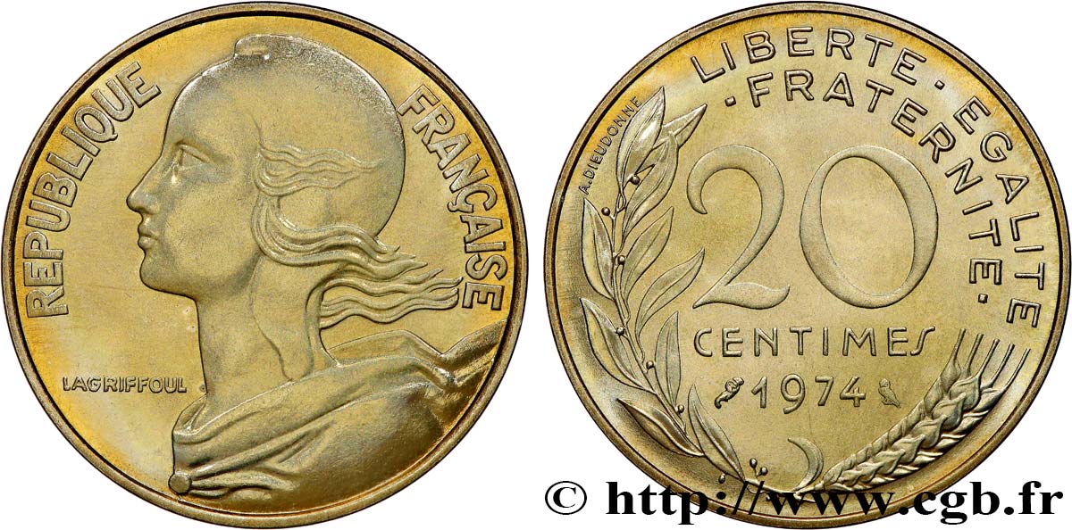 20 centimes Marianne 1974 Pessac F.156/14 FDC 
