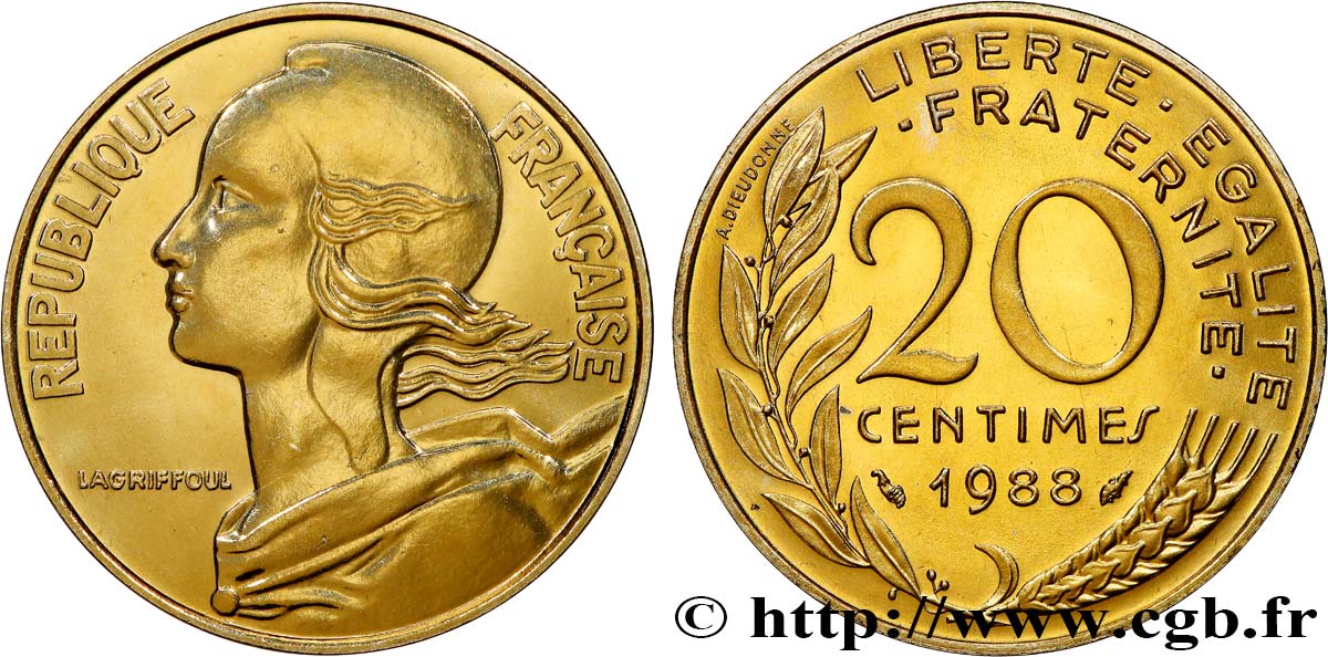 20 centimes Marianne 1988 Pessac F.156/28 MS 
