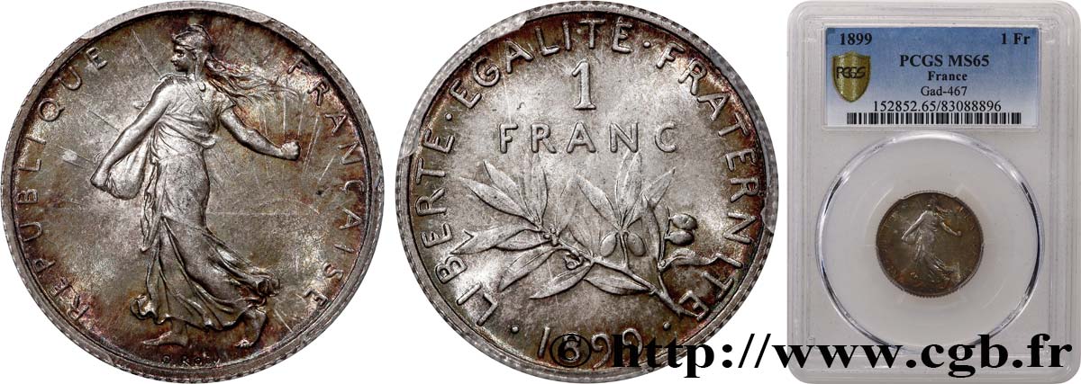 1 franc Semeuse 1899 Paris F.217/3 MS65 PCGS