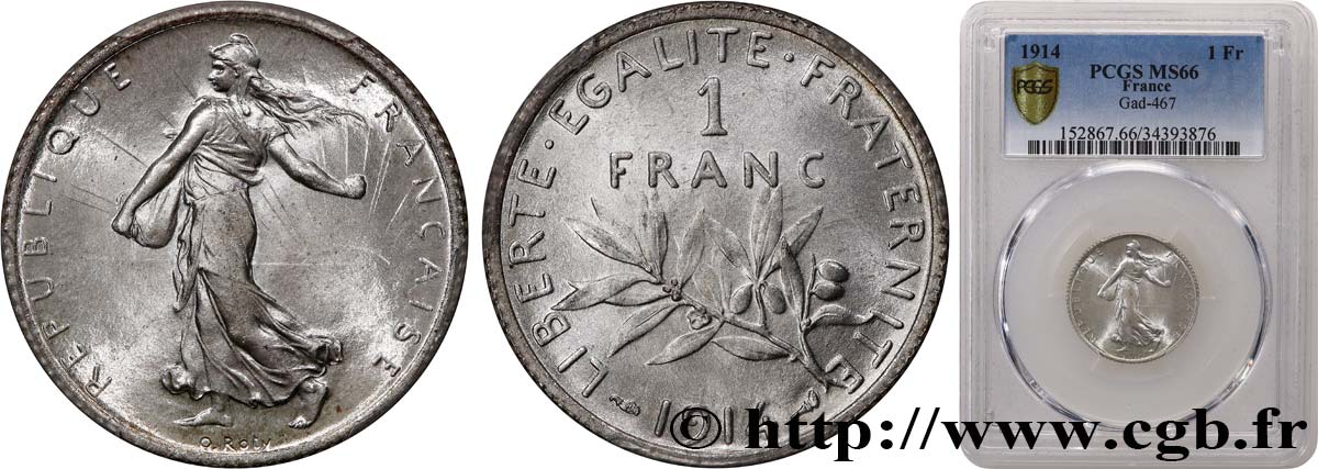 1 franc Semeuse 1914 Paris F.217/19 MS66 PCGS