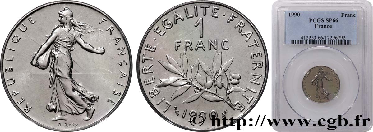 1 franc Semeuse, nickel 1990 Pessac F.226/35 MS66 PCGS