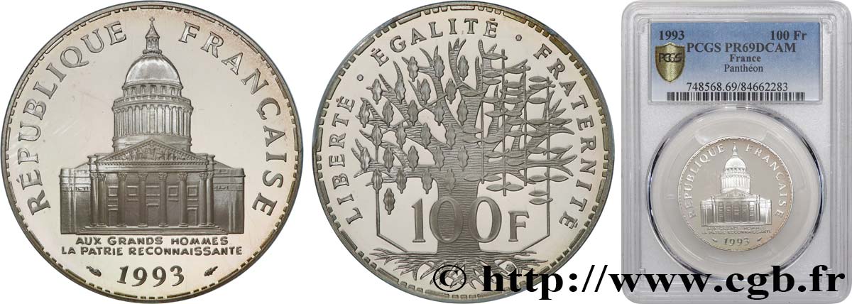 100 francs Panthéon, Belle Épreuve 1993  F.451/14 FDC69 PCGS