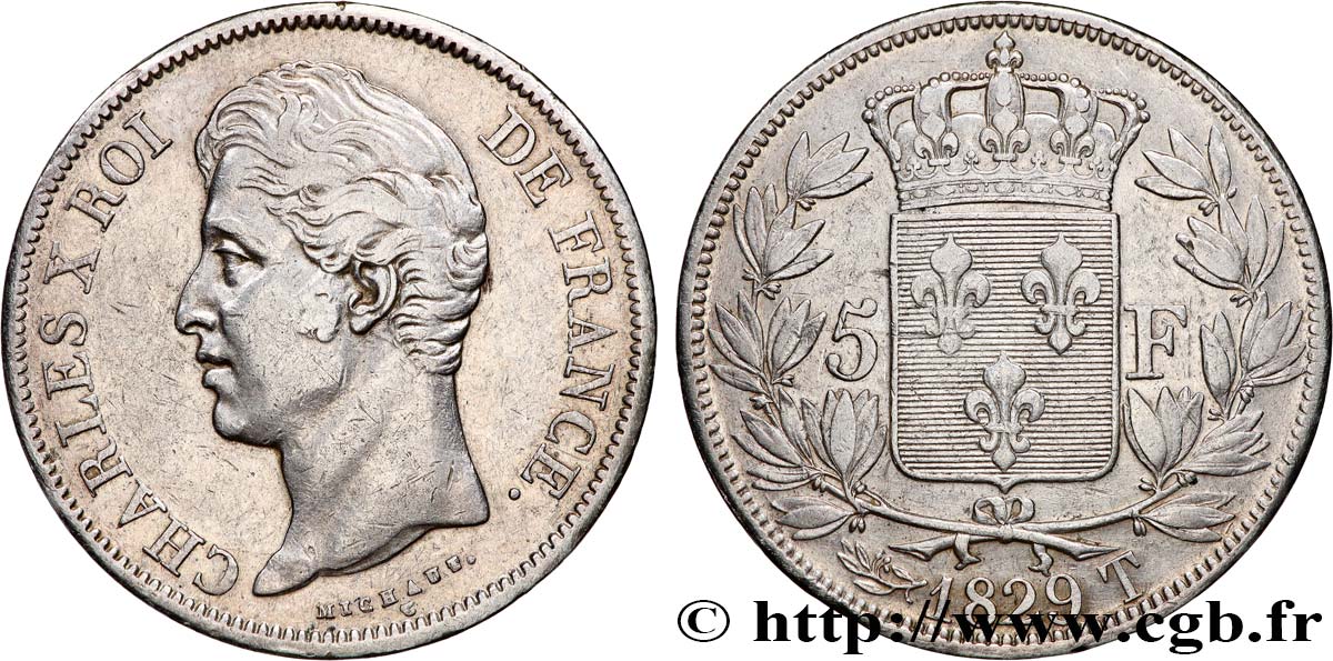 5 francs Charles X, 2e type 1829 Nantes F.311/38 TTB 