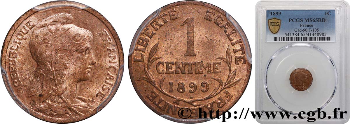 1 centime Daniel-Dupuis 1899 Paris F.105/3 MS65 PCGS