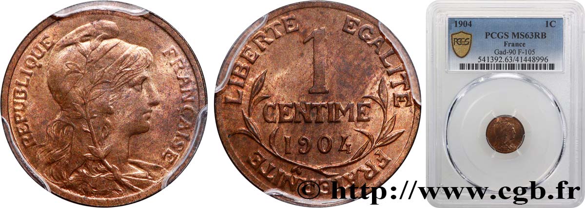 1 centime Daniel-Dupuis 1904 Paris F.105/9 MS63 PCGS