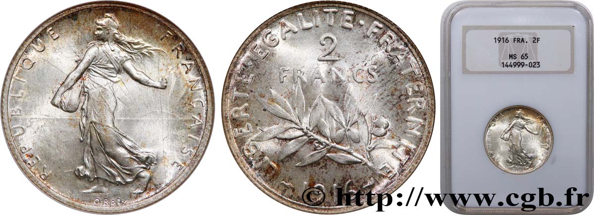 2 francs Semeuse 1916  F.266/18 FDC65 NGC