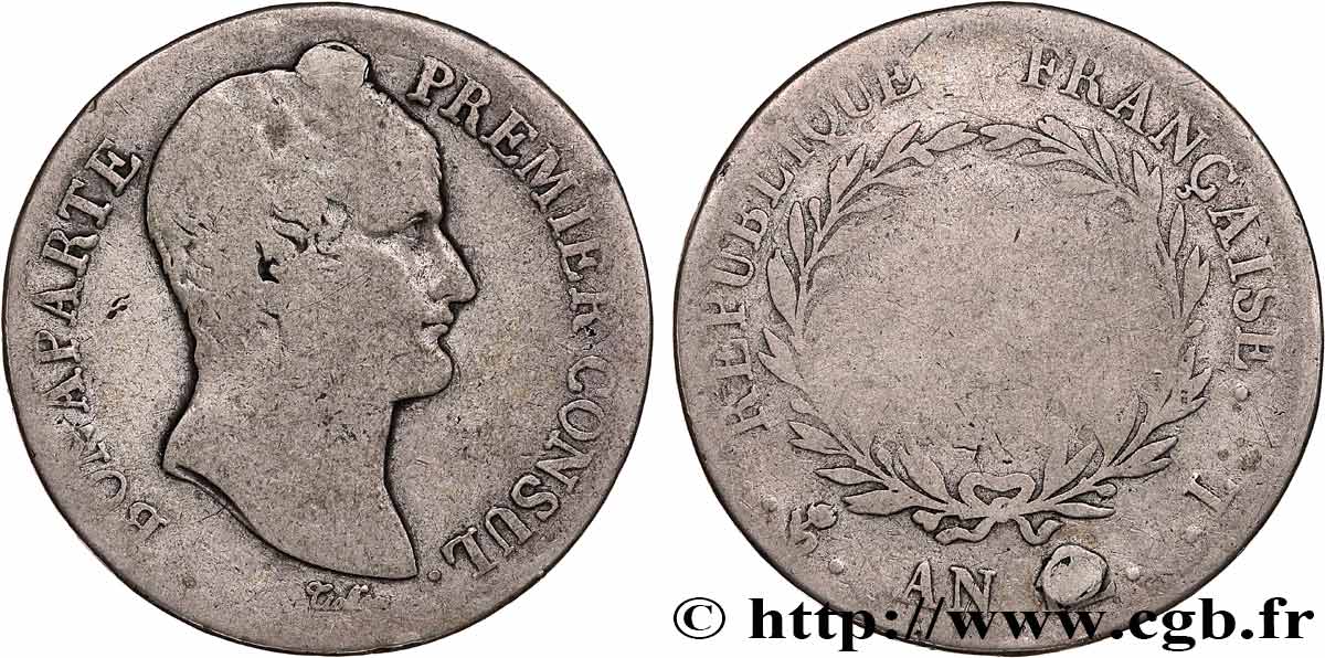 5 francs Bonaparte Premier Consul 1804 Bayonne F.301/18 SGE 