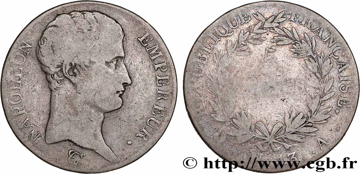 5 francs Napoléon Empereur, Calendrier révolutionnaire 1805 Paris F.303/2 MB15 