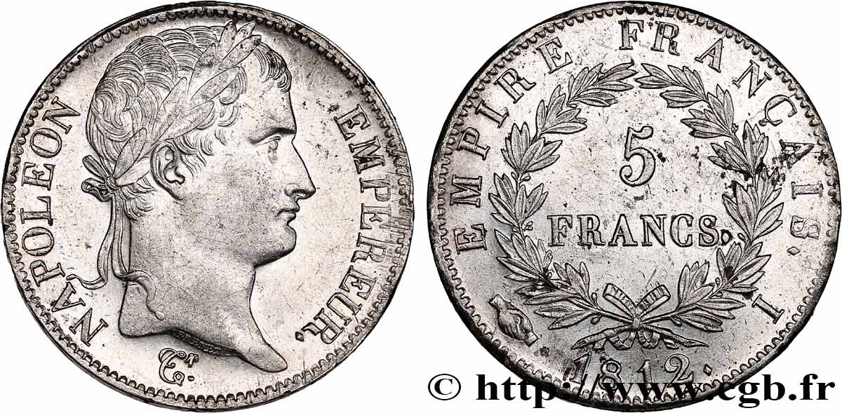 5 francs Napoléon Empereur, Empire français 1812 Limoges F.307/46 q.SPL 