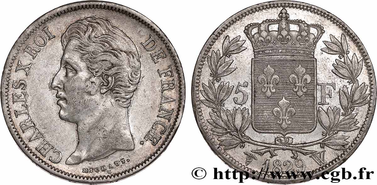 5 francs Charles X, 2e type 1829 Lille F.311/39 TTB 