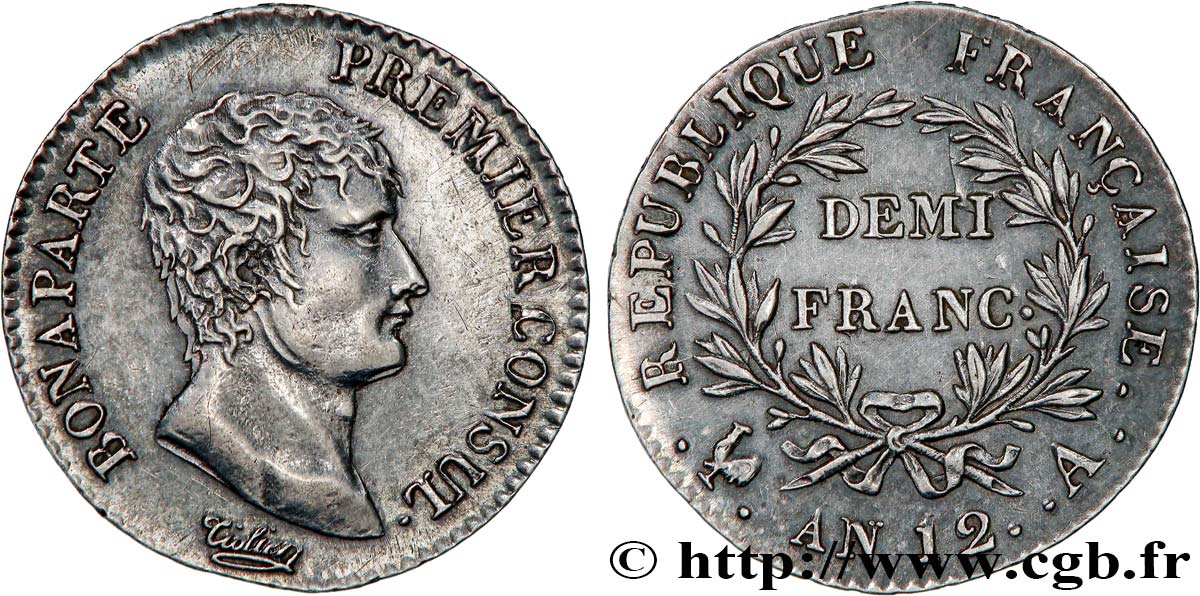Demi-franc Bonaparte Premier Consul 1804 Paris F.173/2 SUP 