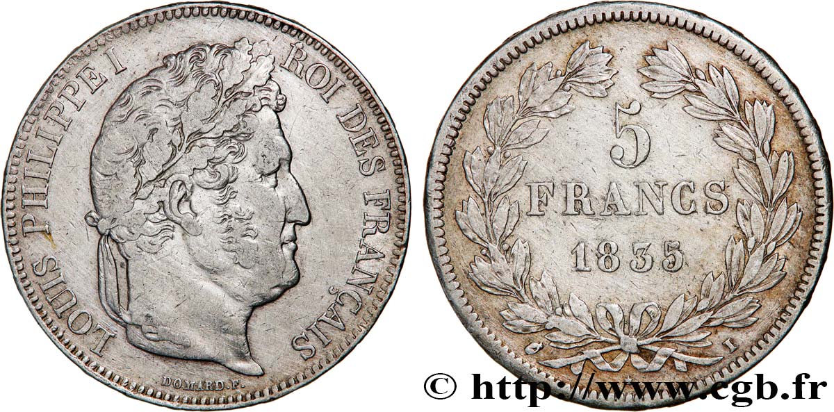 5 francs IIe type Domard 1835 Limoges F.324/47 q.BB 