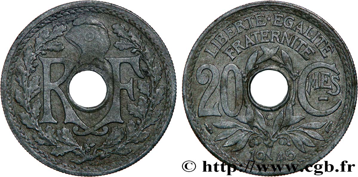 20 centimes Lindauer Zinc 1945 Castelsarrasin F.155/4 SUP55 