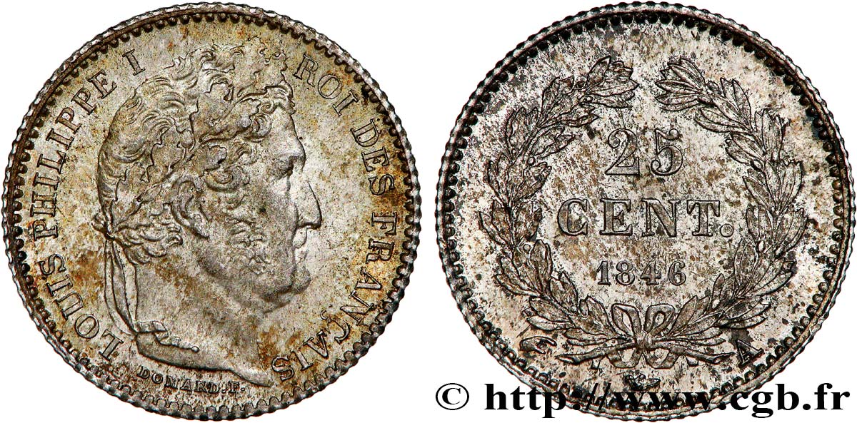 25 centimes Louis-Philippe 1846 Paris F.167/5 SUP62 