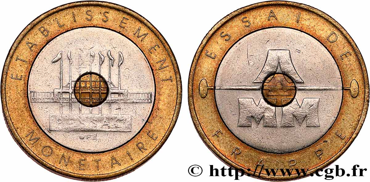 Essai de frappe de 20 francs Mont Saint-Michel, trimétallique n.d. Pessac GEM.214 8 SUP 