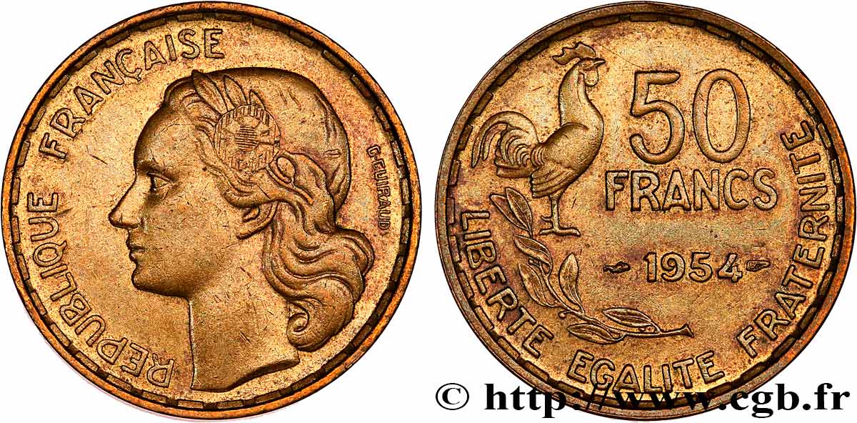 50 francs Guiraud 1954  F.425/12 AU53 