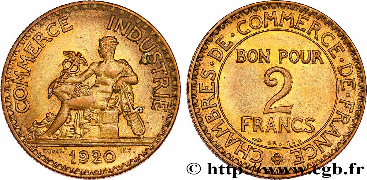 2 francs Chambres de Commerce 1920  F.267/2 SC63 