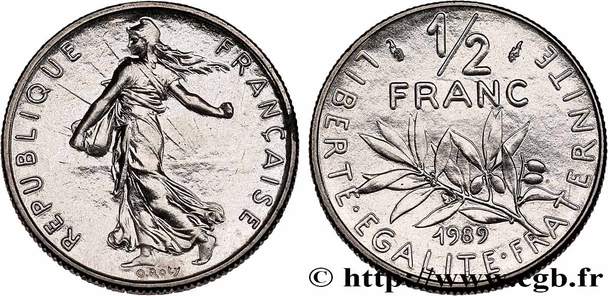 1/2 franc Semeuse 1989 Pessac F.198/28 FDC 
