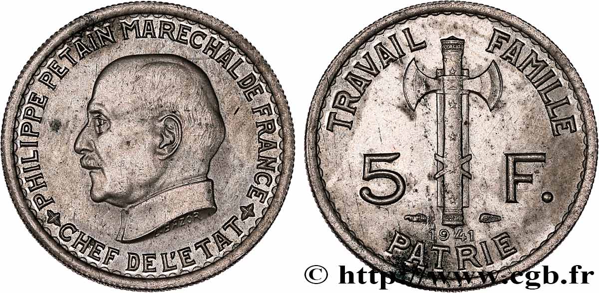 5 francs Pétain  1941  F.338/2 VZ 