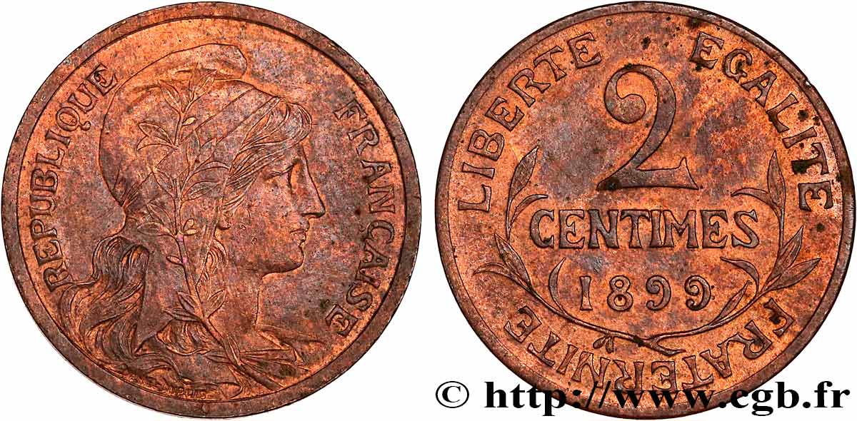 2 centimes Daniel-Dupuis 1899 Paris F.110/3 VZ55 