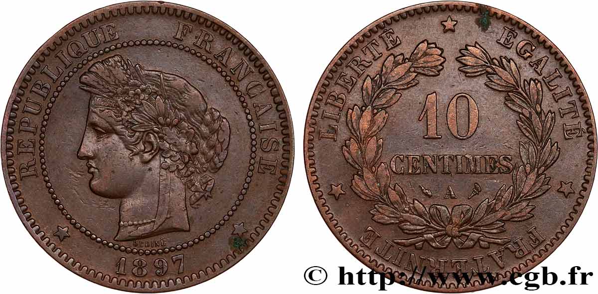 10 centimes Cérès 1897 Paris F.135/44 TTB45 
