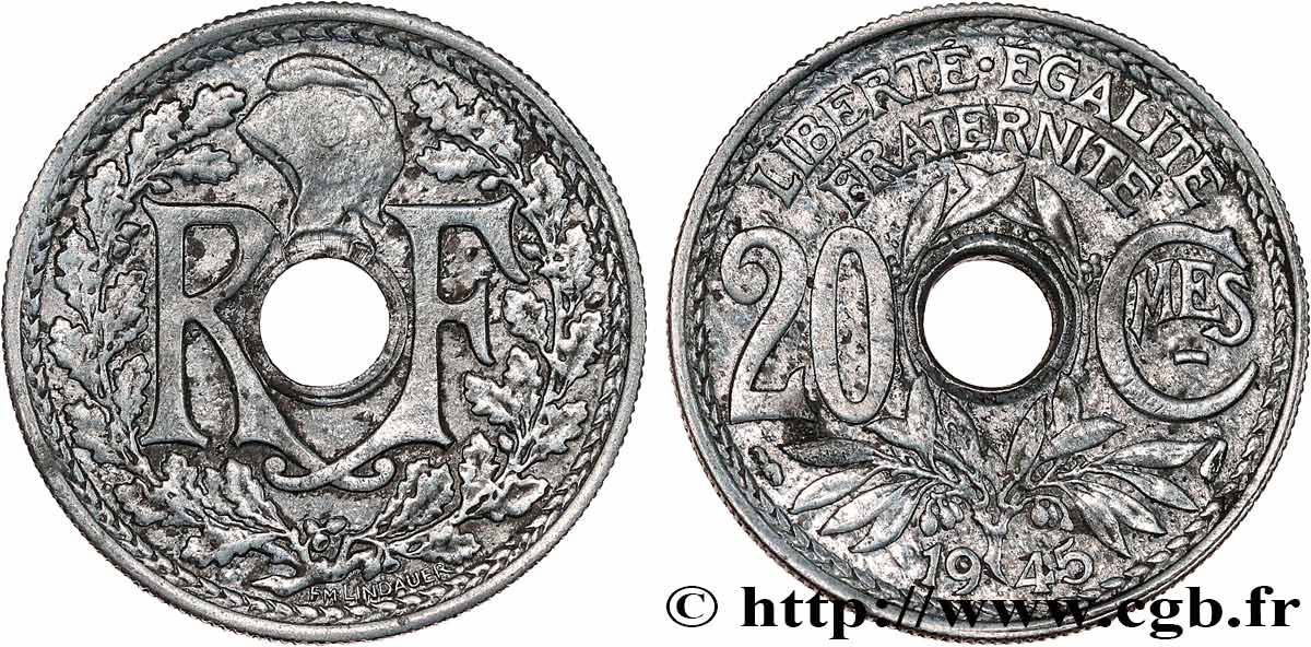 20 centimes Lindauer 1945  F.155/2 TB 