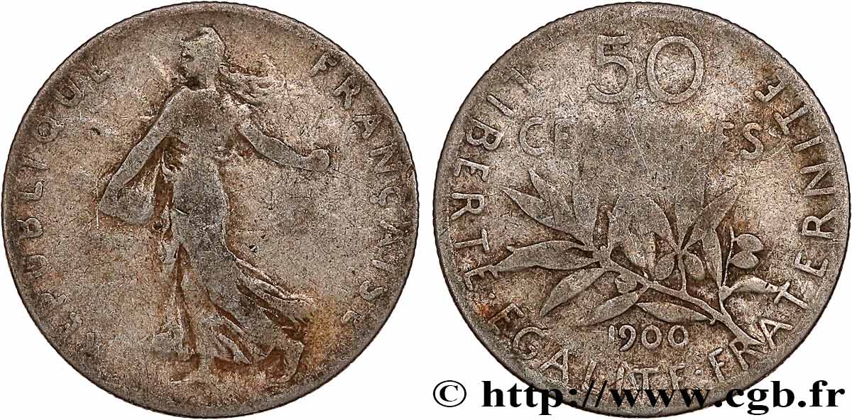 50 centimes Semeuse 1900 Paris F.190/6 RC 