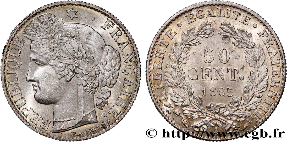 50 centimes Cérès, IIIe République 1895 Paris F.189/16 MS 
