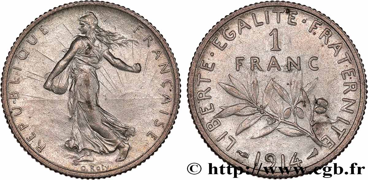 1 franc Semeuse 1914 Paris F.217/19 VZ 