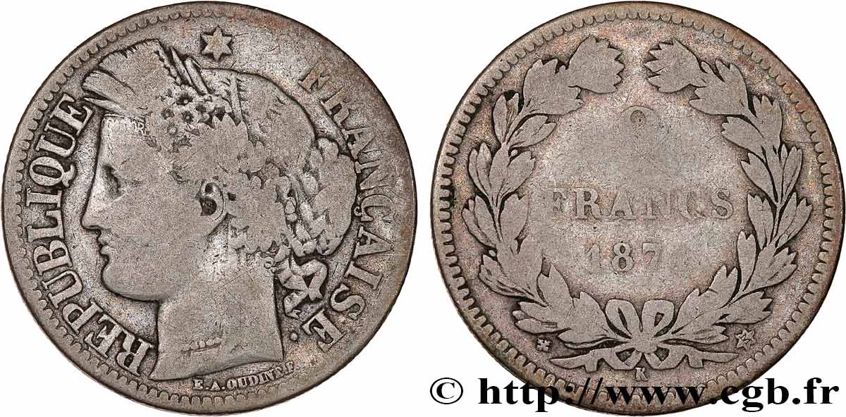 2 francs Cérès, sans légende 1871 Bordeaux F.264/4 SGE10 
