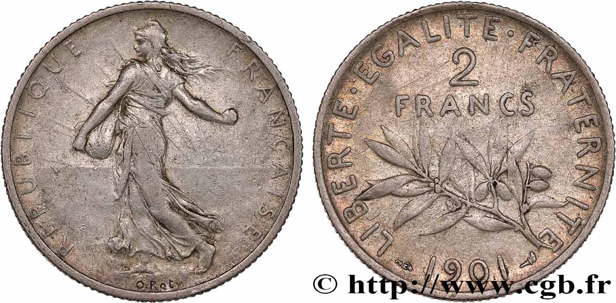 2 francs Semeuse 1901  F.266/6 VF 