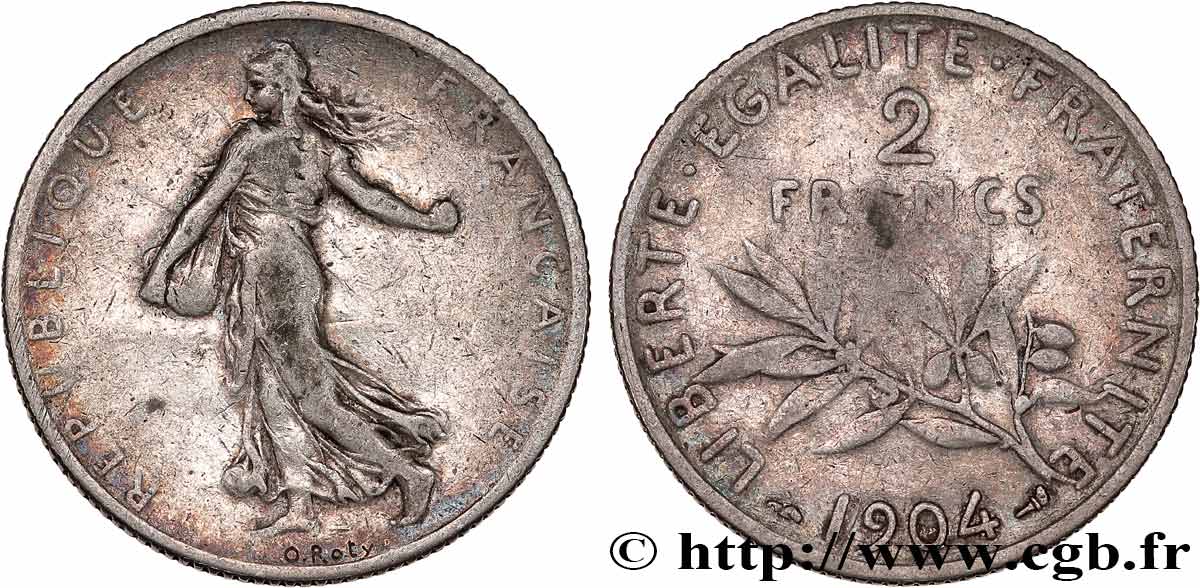 2 francs Semeuse 1904  F.266/8 TB 