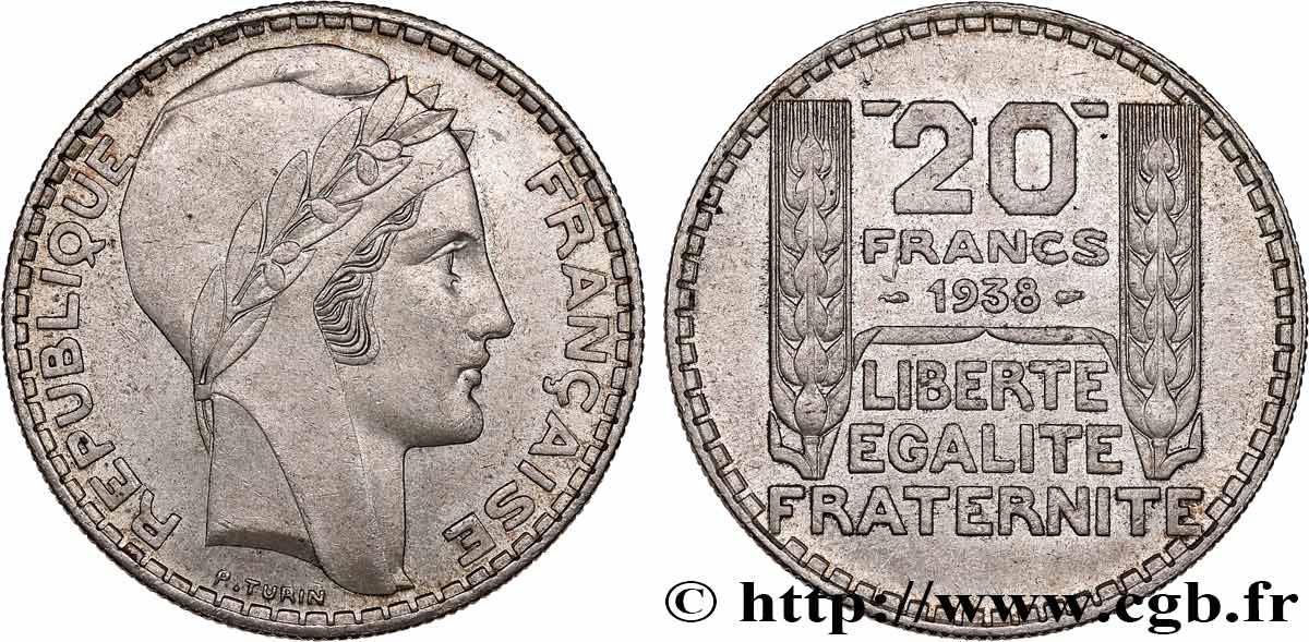 20 francs Turin 1938  F.400/9 MBC+ 