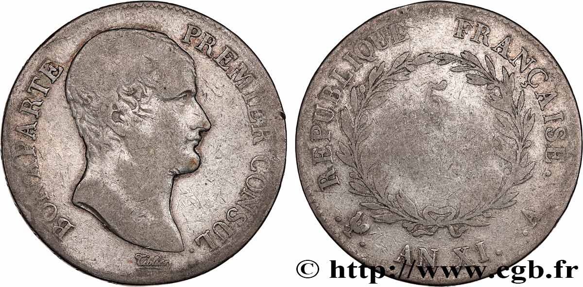 5 francs Bonaparte Premier Consul 1803 Paris F.301/1 B10 